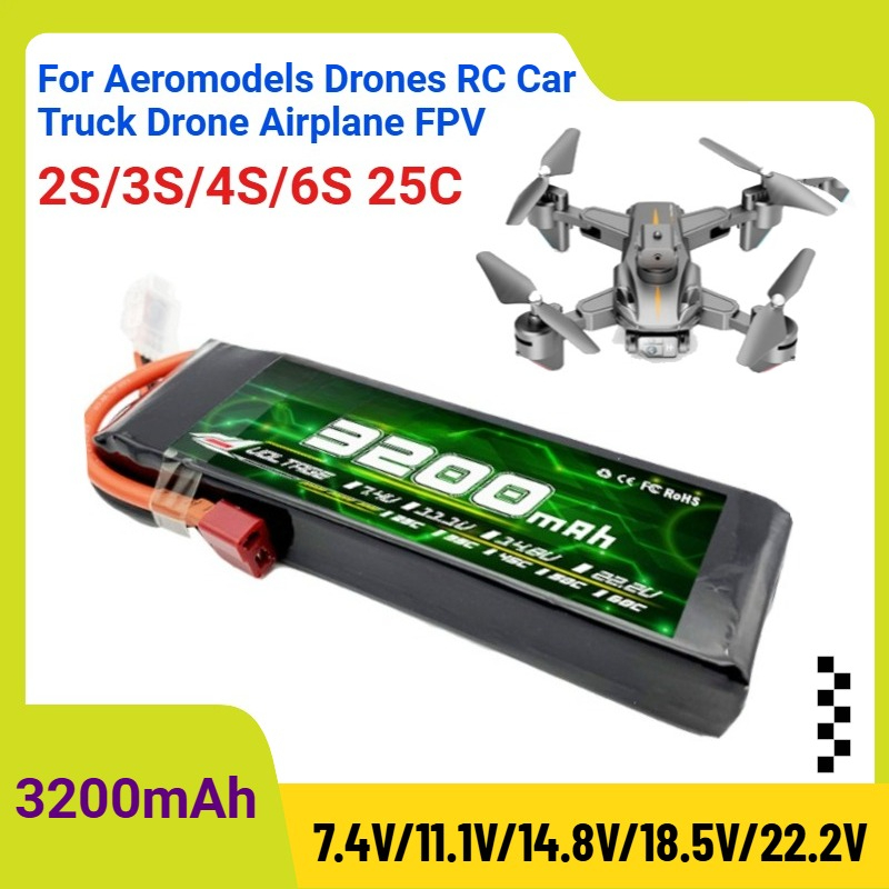 Drone Rc Truck - 3200mAh 2S/3S/4S/6S 25C 7.4V/11.1V/14.8V/18.5V/22.2V Lipo Batterij