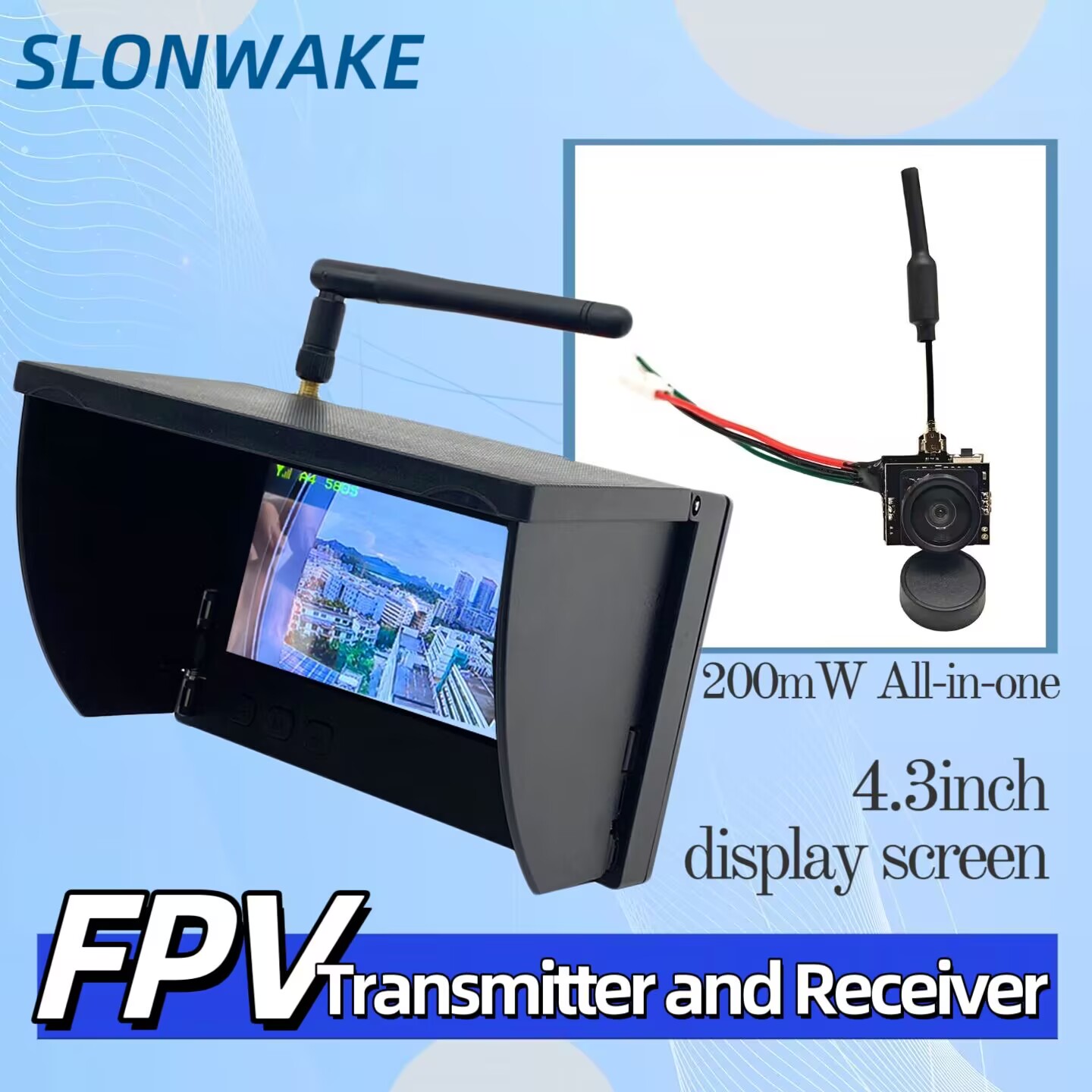 Drone Rc With Screen - SLONWAKE 5.8G analoge videotransmissiecamera 200mW alles-in-één,