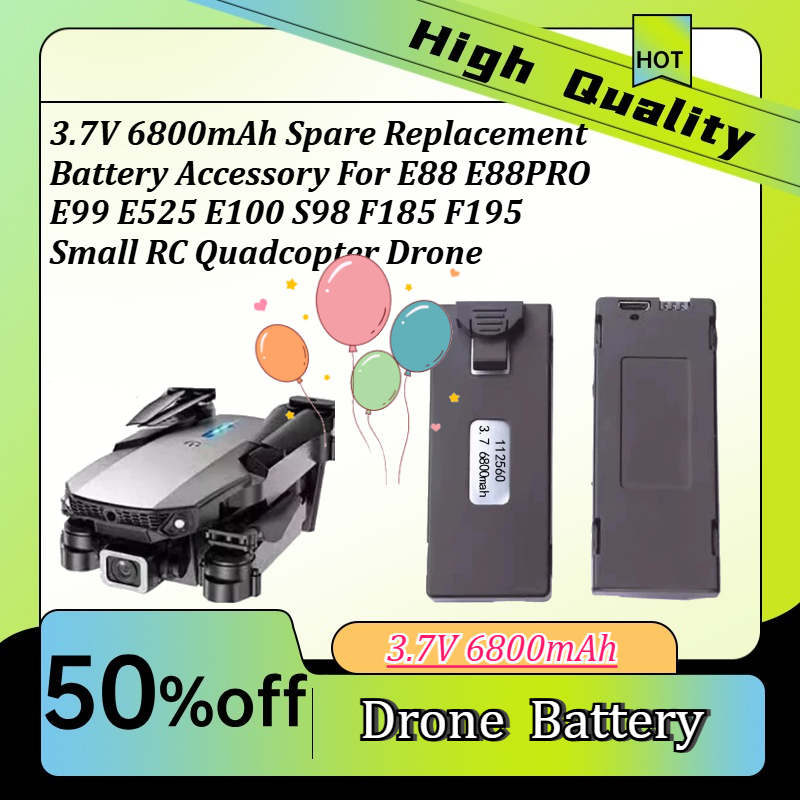 Drone E88 Rc Quadcopter - 3.7V 6800mAh Reserve Vervangende Batterij Accessoire