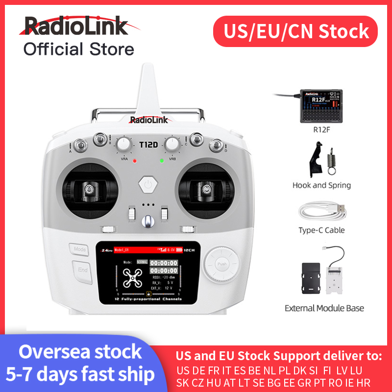 Drone Tech Rc - Radiolink T12D ELRS 12-kanaals zender, ontvanger