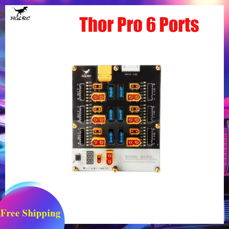 Lipo Parallel Charging Board - HGLRC Thor Pro 6-poorts batterijladerbord 2-6S