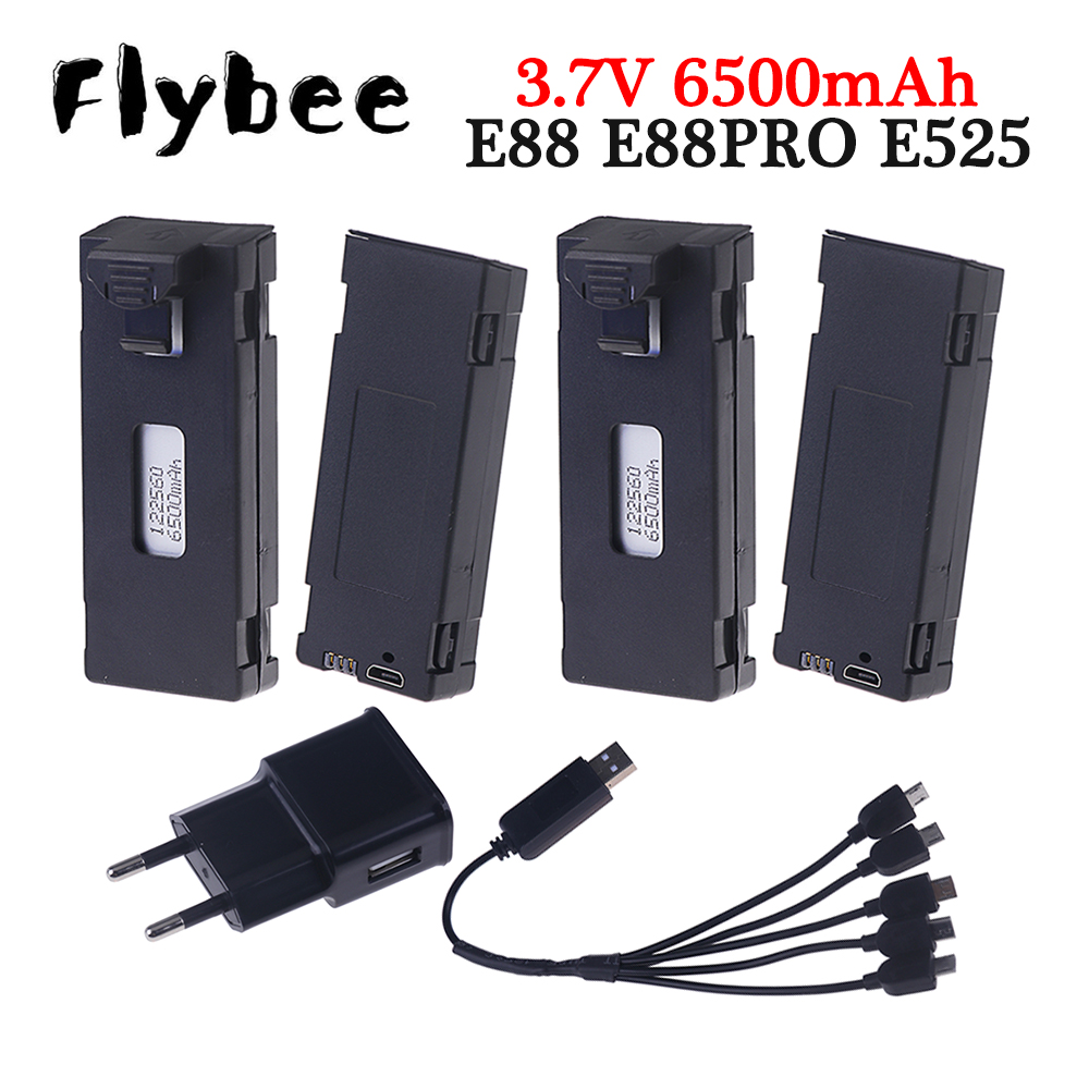 Drone E88 Rc Quadcopter - Oplaadbare 3.7V 6500Mah Batterij Een Oplader
