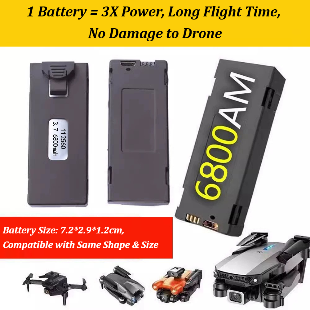 3.7V 6800mAh Reserve Vervangen - Drone E88 Rc Quadcopter recensie en prijs
