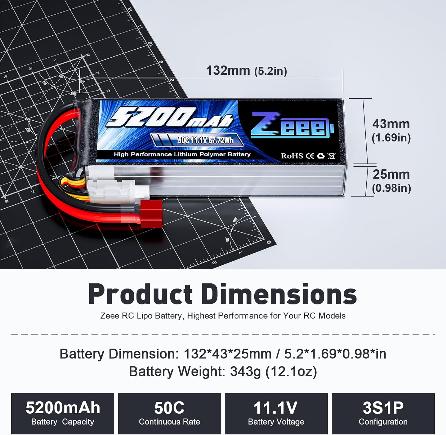 1/2 eenheden Zeee 11.1V 50C 52 - Drone Rc Link recensie en prijs